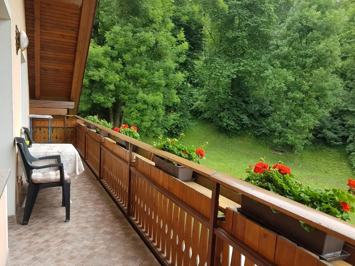Balkon apartmaja 3 s pogledom na gozd in gore