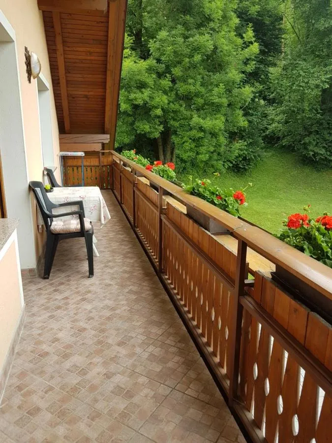 Balkon s pelargonijami